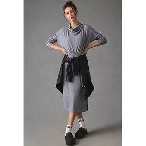 Anthro Daily Practice Arabella Gray Drapey Dress